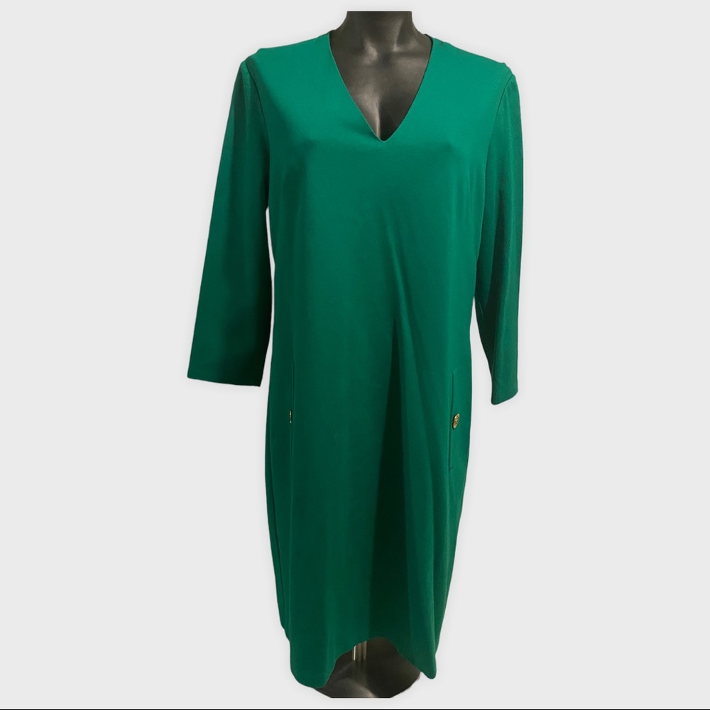 Eliza J  Ponte A-Line Dress; kelly green, excellent condition